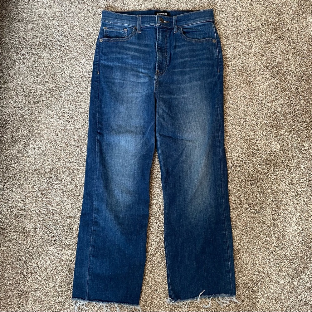 Express Straight Leg Super High Rise Jeans